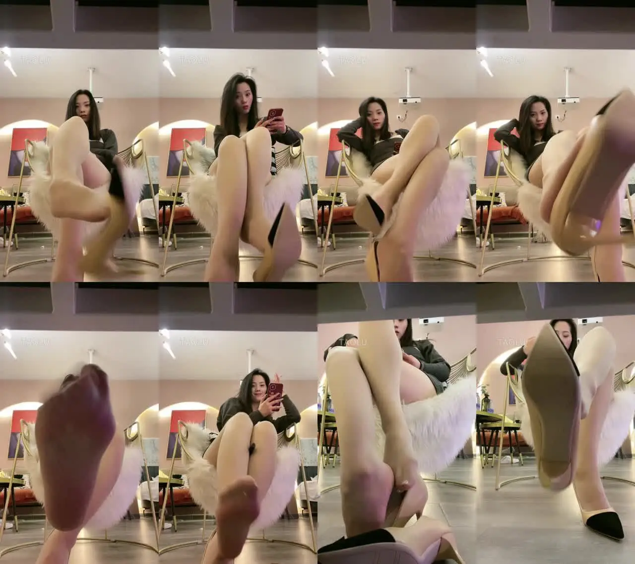 晚晚 – 挑鞋诱惑红绿灯