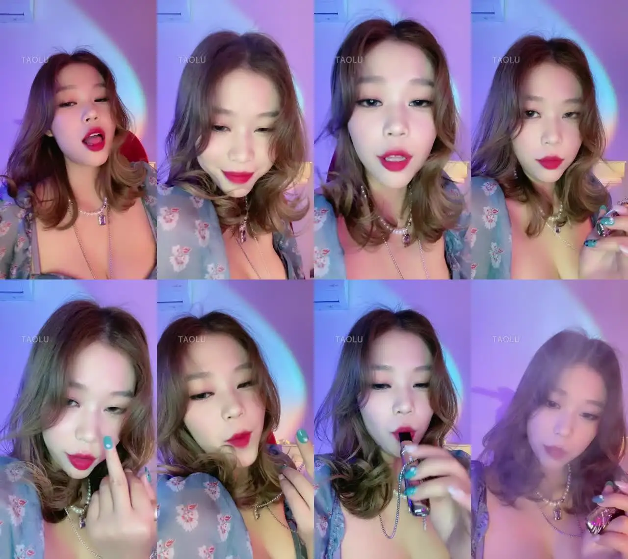 白桃 – 红唇吐烟盯中指白眼圣水